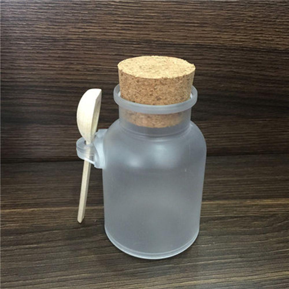 Bộ 2 Lọ Đựng Muối Tắm / Mặt Nạ Dưỡng Da Mặt Bằng Gỗ Kèm Muỗng Gỗ
