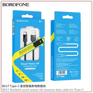 Dây cáp sạc tự ngắt bu17 borofone cổng type-c, 1.2m