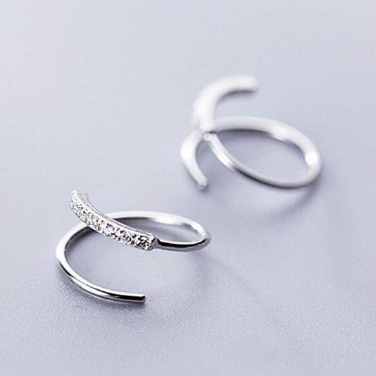 Bông tai nữ - Bông tai nữ bạc ta - dạng xoắn ốc hàng đá