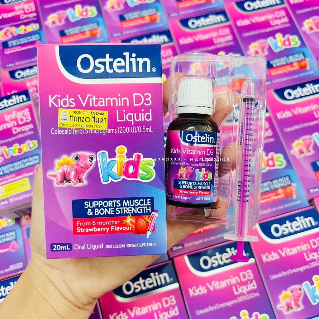Ostelin D3 Drop 2,4ml( 0m+) & 20ml( 6m+) bổ sung vitamin D3 cho bé sơ sinh từ 0 tháng tuổi