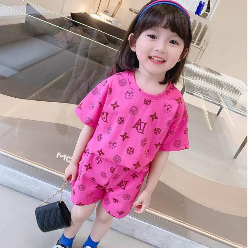 Set trang phục 2 mảnh vải cotton tay ngắn thời trang mùa hè cho bé
