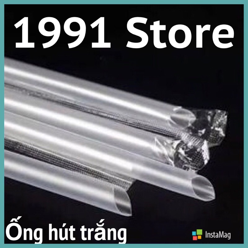 Ống hút nhựa trắng có bọc bịch 0,5kg F8/F12 cho nước ép,sinh tố , trà sữa