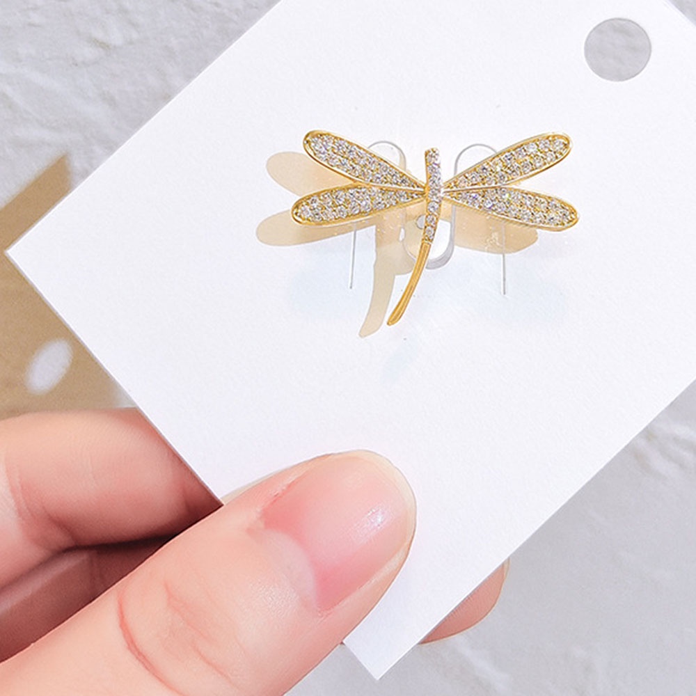 1 Ghim Cài Áo Hình Chuồn Chuồn Đính Đá Phong Cách retro