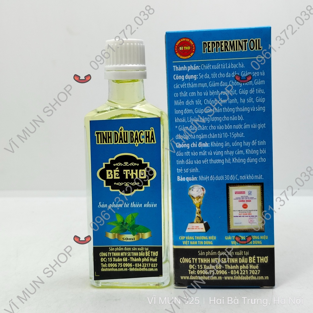 Tình dầu Tràm, Bạc Hà, Quế, Sả Bé Thơ chai 50ml - Sản phẩm từ thiên nhiên, tốt cho mẹ và bé