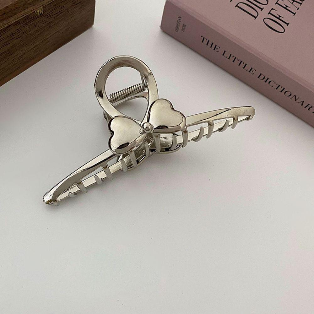 MXGOODS Kẹp Tóc Càng Cua Đính Nơ Trái Tim Cỡ Lớn Phong Cách Hàn Quốc Cho Nữ Giá Đỡ