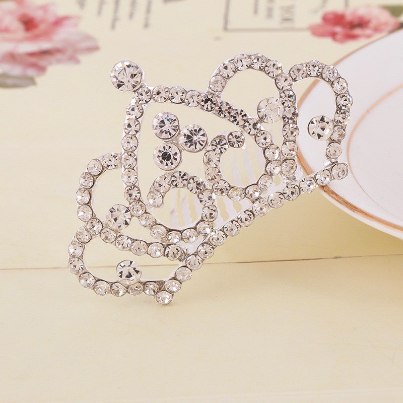 Phụ kiện vương miện cho bé, lược vương miện cài tóc đính đá lấp lánh siêu đáng yêu cho bé gái.