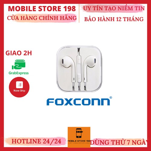 Tai Nghe Iphone 4/4s/5/5s/6/6s/6plus/6splus  Có Mic - Tai Nghe jack 3.5mm Zin Foxconn - Hàng Chính Hãng