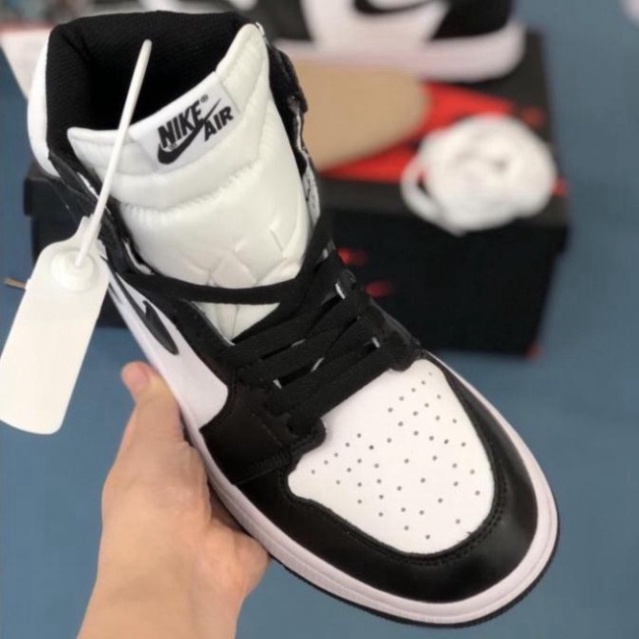 Giày Thể Thao Jordan 1 High Đen Trắng Panda, Sneaker Nam Nữ JD1 Fullbox Da Nhăn | BigBuy360 - bigbuy360.vn
