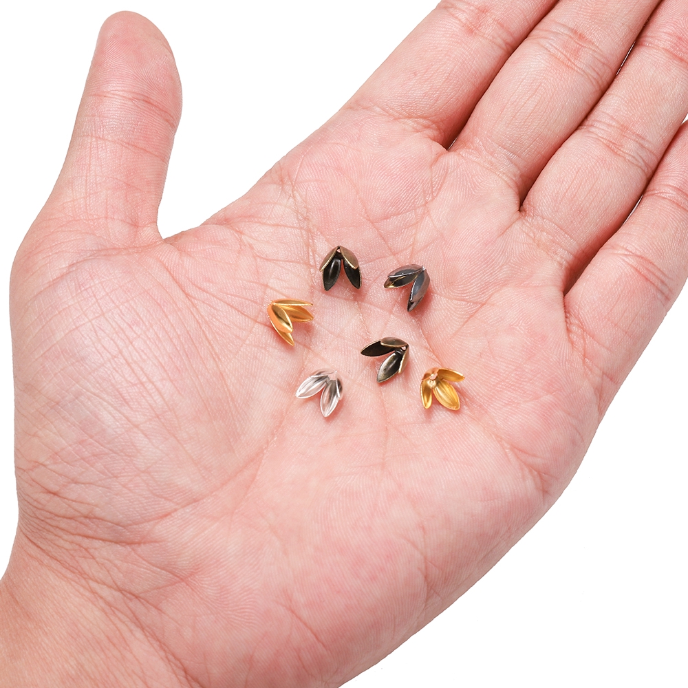 St.kunkka Hạt Cườm Kim Loại Hình Hoa Bằng Bạc / Vàng (100 Chiếc)