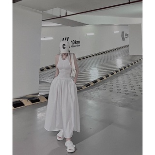 Đầm Maxi Basic 3 lỗ suông dài
