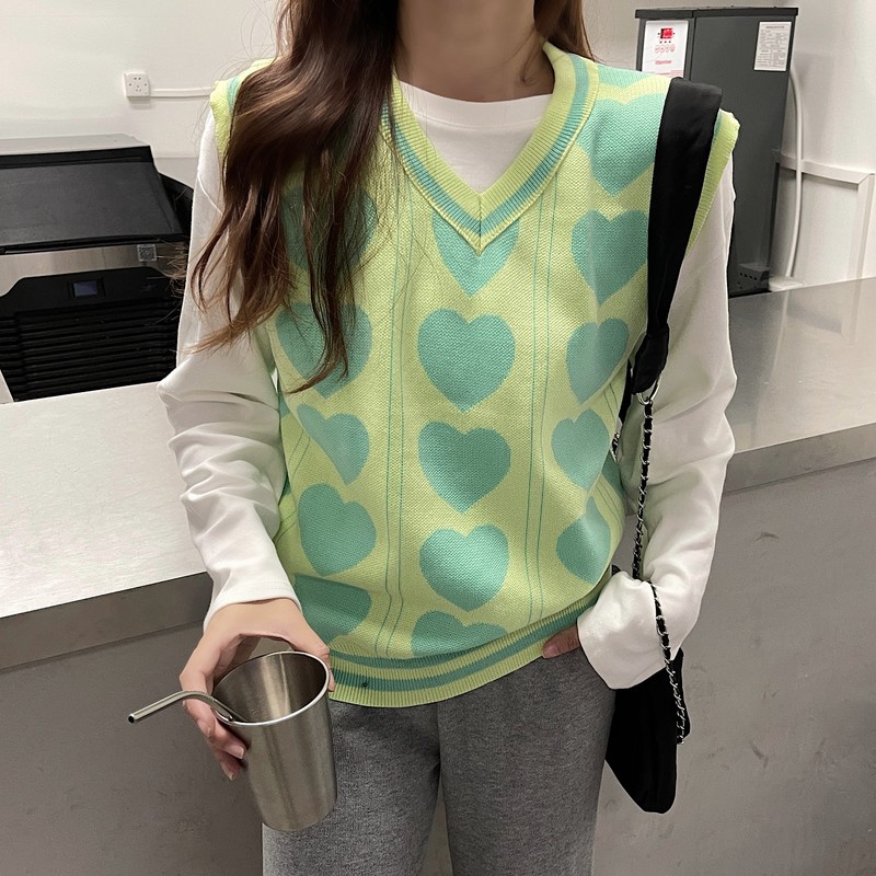 Áo len không tay cổ chữ V dáng rộng màu hồng dễ phối đồ cho nữ | BigBuy360 - bigbuy360.vn