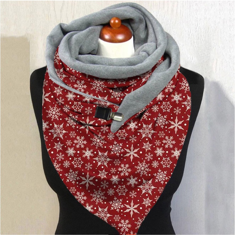 Khăn Choàng Cổ Giữ Ấm Mùa Đông Họa Tiết Giáng Sinh