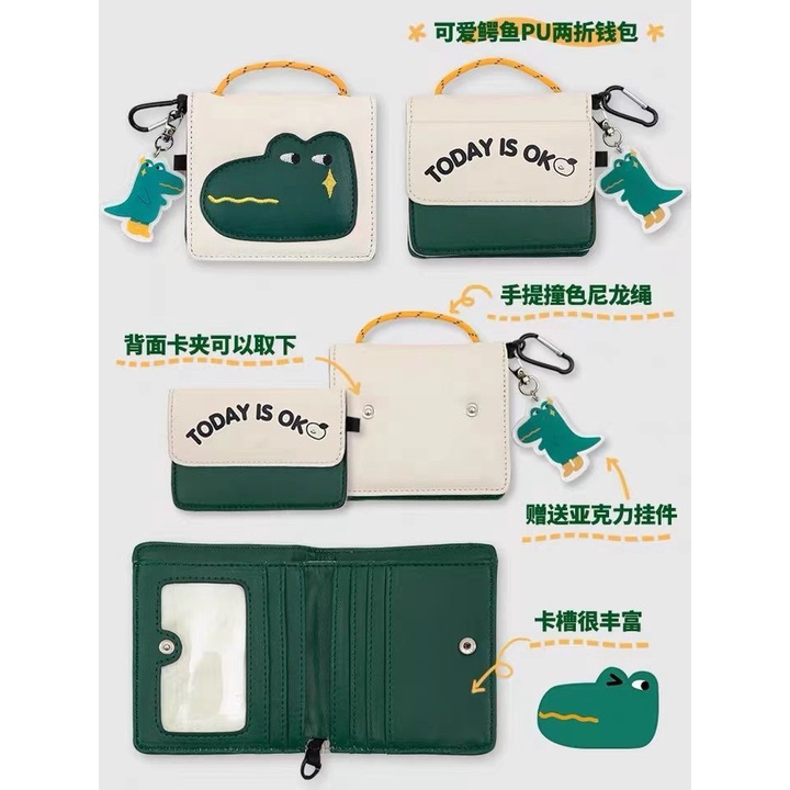 Hàng Mới Về Mới Ví Da PU Ngắn Nhiều Ngăn Đựng Thẻ Họa Tiết Hoạt Hình Dễ Thương Chất Lượng Cao Ruosu Hàng Mới 2022