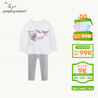 Bộ quần áo thu đông dài tay cao cấp cho bé gái Jumping Meters BN9