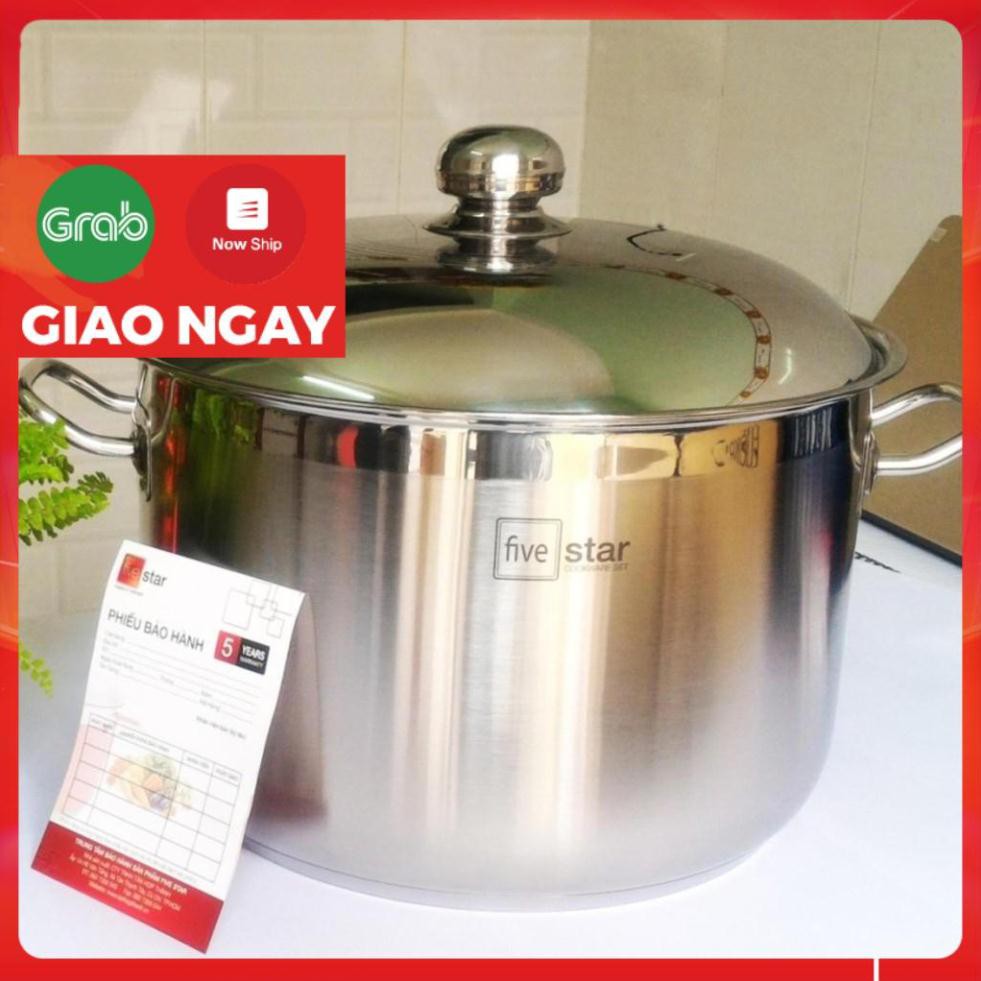 Nồi luộc gà 3 đáy inox 430 FiveStar Standard bếp từ nắp inox tặng 2 muỗng canh ( 26cm / 28cm / 30cm / 32cm / 36cm )