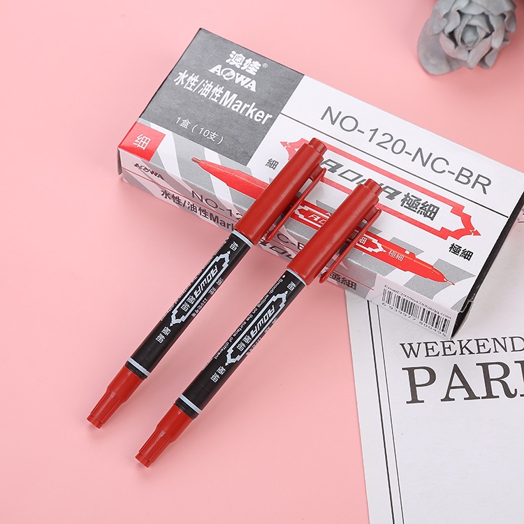 Bút dạ kính lông dầu 2 đầu bút viết dạ màu xanh, đen, đỏ viết CD (bút vĩnh cửu không xoá được)