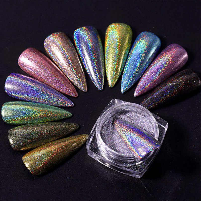 Bột nhũ kim tuyến đắp móng tay trang trí thời trang sành điệu