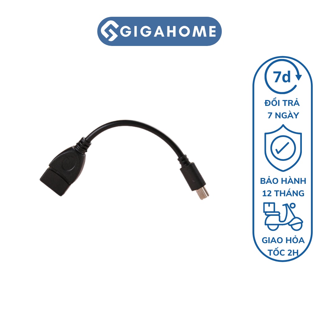 Cáp Chuyển Đổi OTG Đầu Micro USB Sang Đầu USB OTG Cho Điện Thoại Androi GIGAHOME 2963