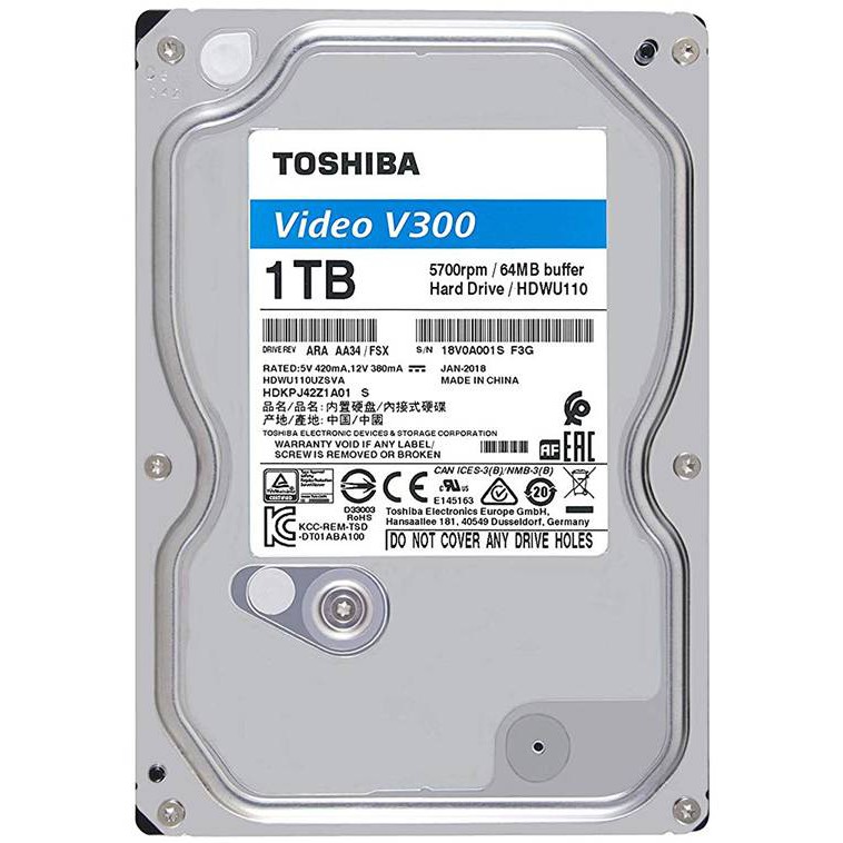 Ổ cứng HDD Toshiba 1TB 3.5" AV chuyên dụng Camera