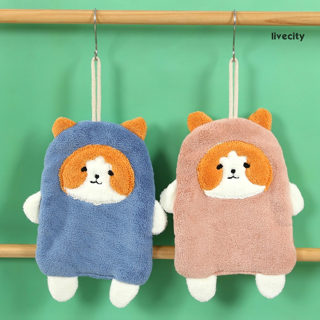 Khăn Lau Tay Nhà Bếp Nhà Tắm Hình Chú Cún Treo Tường Dễ Thương