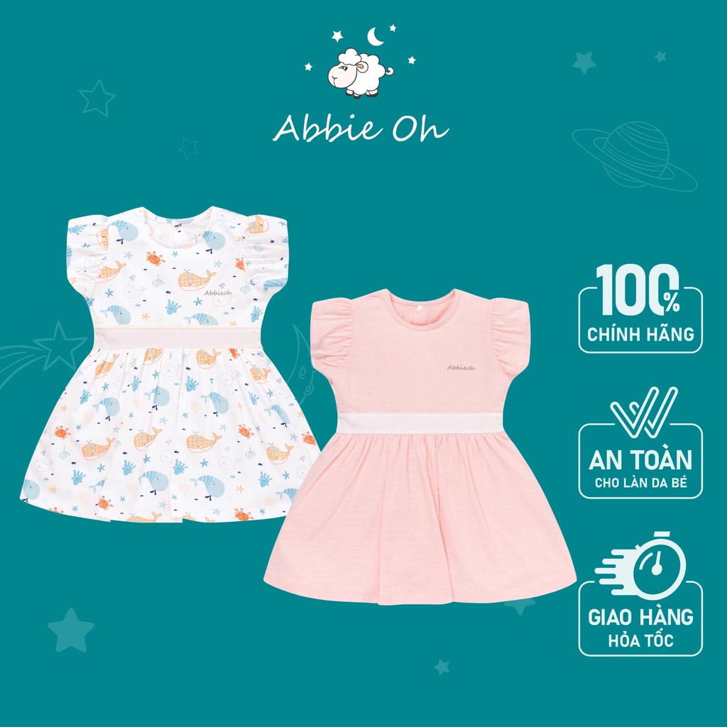 Váy cộc tay bèo nhún cho bé gái | ABBIEOH | 3M - 3Y | VL417