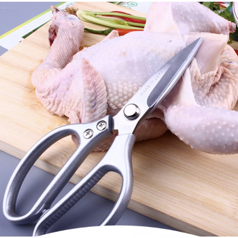 Kéo Cắt Đa Năng Hàng Nhật Cao Cấp Dùng Trong Nhà Bếp - Kéo INOX SK5 Cắt Siêu Bén Làm Bằng Hợp Kim Chống Gỉ Sét Tốt.
