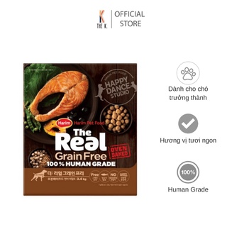 Thức ăn cho chó hạt khô the real dog grain free oven - baked salmon adult - dành cho chó trưởng thành túi 1kg