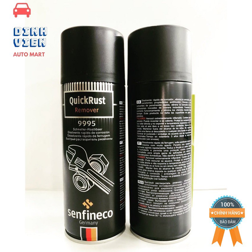 [ Chuyên Nghiệp ] Chai Loại Bỏ Gỉ Sét Senfineco 9995 – 450ML Quick Rust Remover, Hàng Đức Chính Hãng – DV AUTO MART .