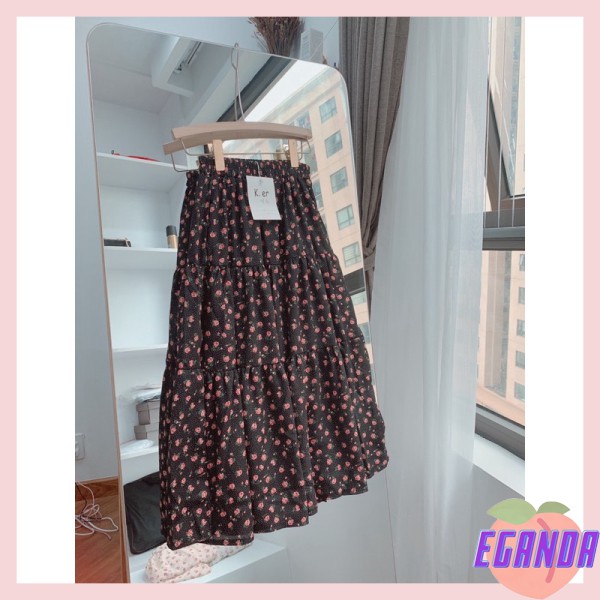 Chân váy hoa nhí, Chân váy hoa nhí 3 tầng ulzzang siêu xinh