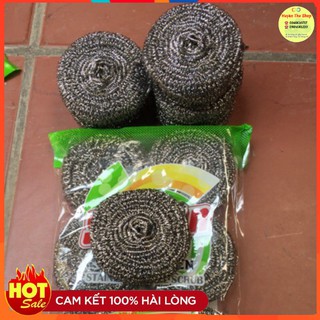  Miếng chà xoong inox nén cực dày - Miếng cọ xoong nồi inox nén Samran