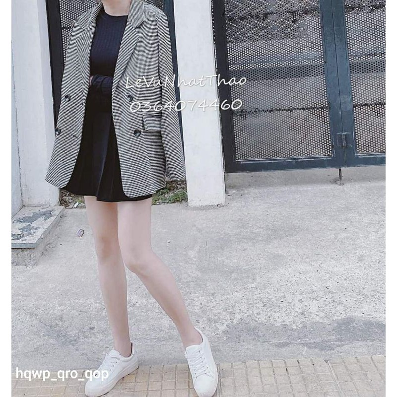 💥 ÁO BLAZER KẺ ĐẸN HQ CỰC CHẤT💥