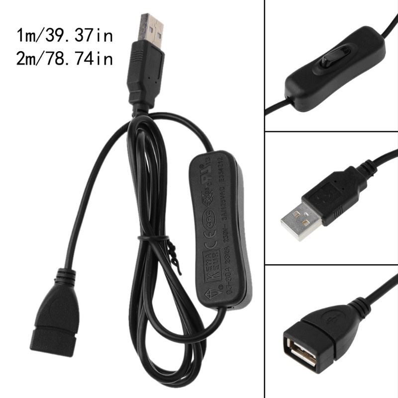 Cáp nối dài USB 2.0 có công tắc bật/tắt cho đèn LED/quạt máy tính