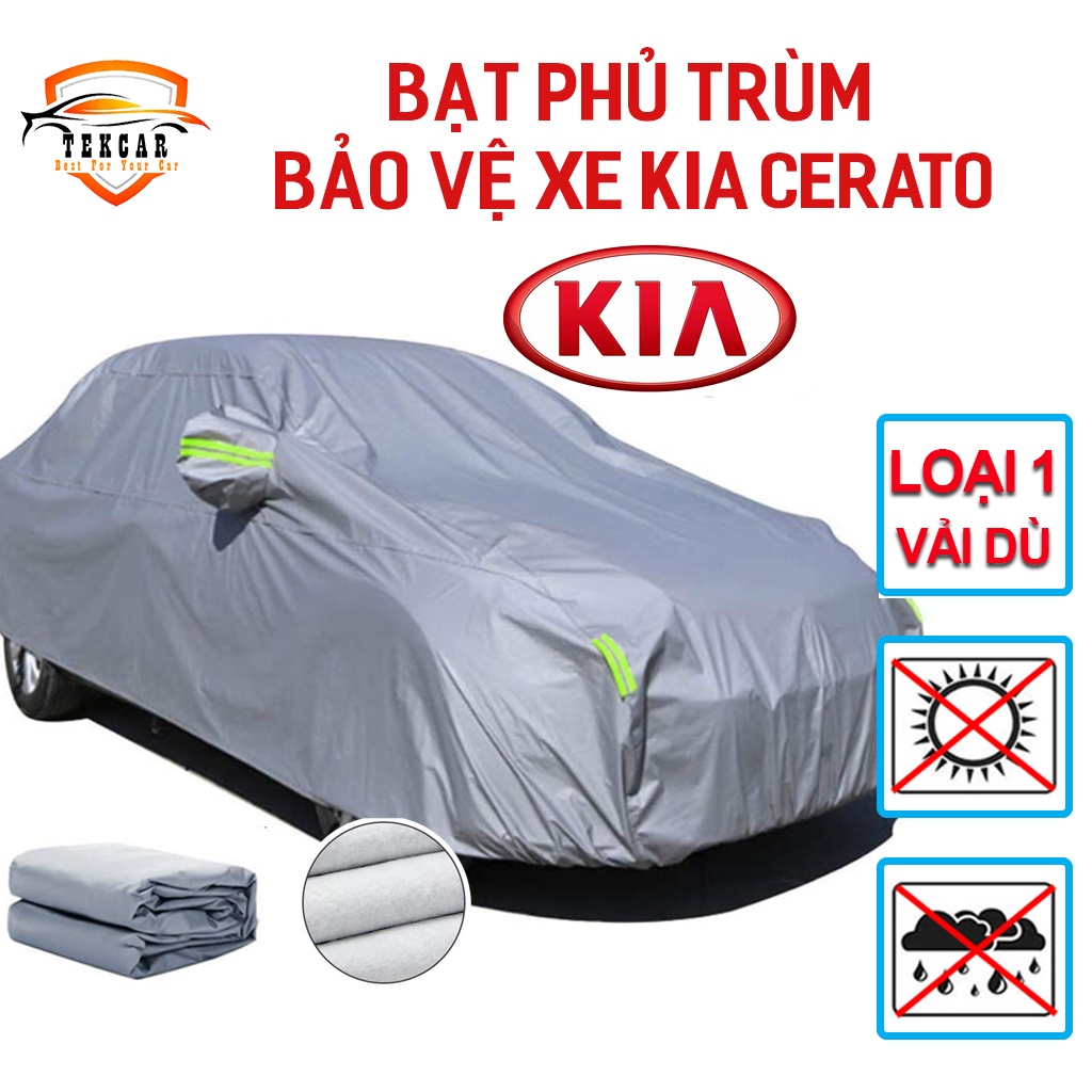 [KIA CERATO] Bạt vải dù phủ trùm kín bảo vệ xe 5 chỗ ô tô Kia Cerato chất liệu vải dù oxford cao cấp , áo trùm xe hơi