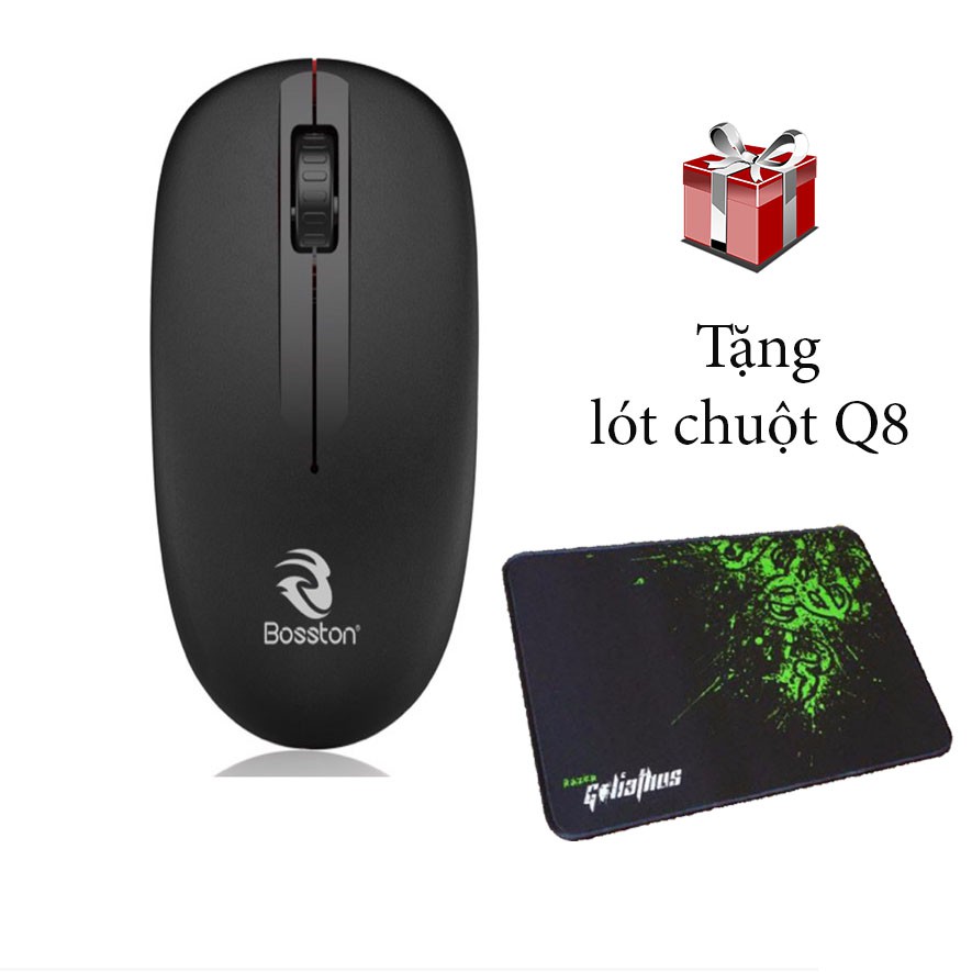 Chuột Không Dây Bosston Q8 + Tặng Kèm Lót Chuột Cao Cấp