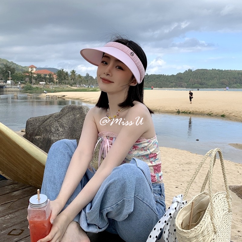 Mũ Nửa Đầu Vành Rộng Chống Tia Uv Thời Trang Mùa Hè UPF50+