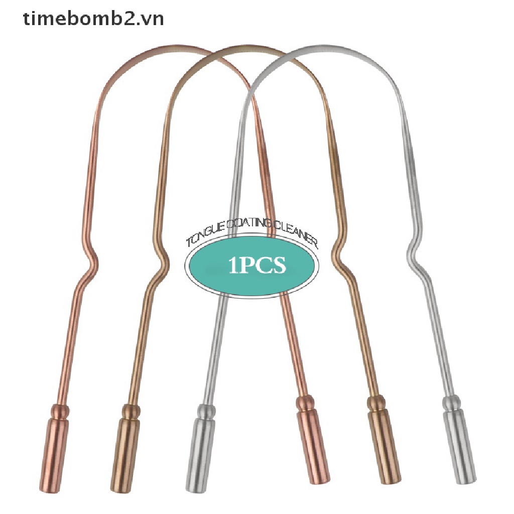 {Thời Trang Mới} Dụng Cụ Nạo Làm Sạch Lưỡi Bằng Thép Không Gỉ Vệ Sinh Răng Miệng