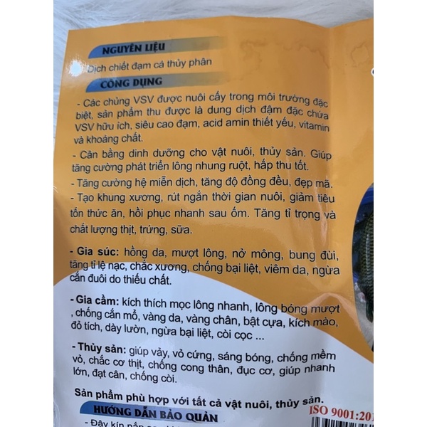 1 lít SIÊU TĂNG TỐC, VỖ BÉO - nặng cân,chắc thịt, siêu mọc lông, bóng mượt, đẹp mã, bung lông, bật cựa, chống cắn mổ