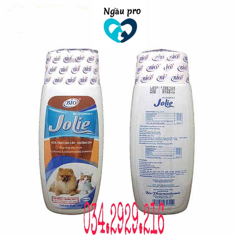 TOP 4 Sữa Tắm Dầu Tắm BIO SHAMPOO Cho Chó Mèo thú cưng Bio Care, Derma, Jolie, Lovelypets chăm sóc da lông 150ml Ngaupet