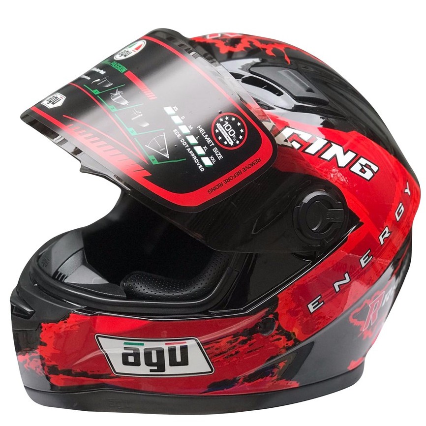 mũ agu fullface tem racing (màu đỏ)
