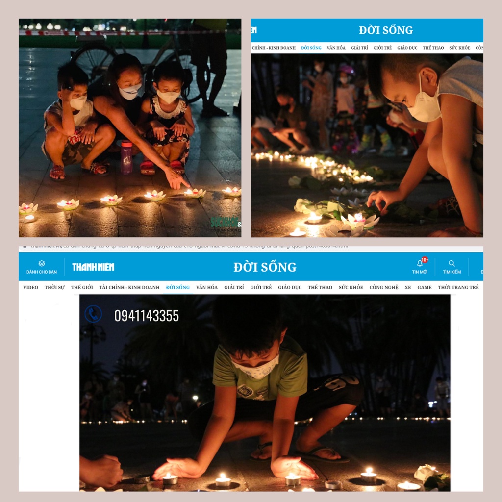 Đèn hoa sen hoa đăng Đèn nến thả nước 8 cánh, hoa trang trí Vu Lan Cúng Rằm Trung thu