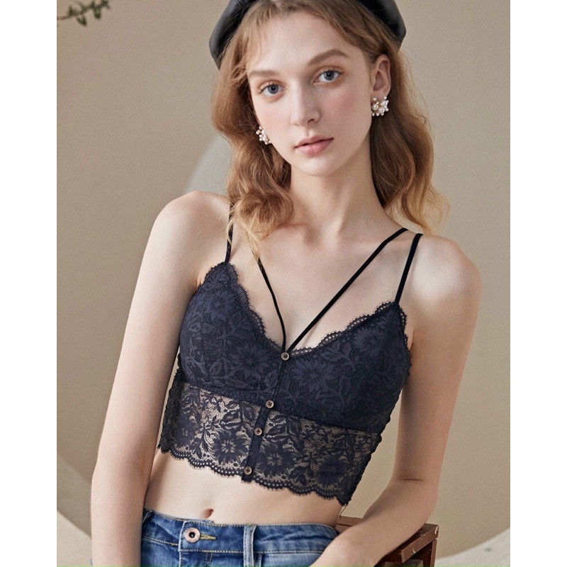 Áo Bralete Ren Nữ 2 Dây Cao Cấp Có Đệm Mút Dáng Crotop Thiết Kế Khuy Trước, Bra sexy siêu quyến rũ Hot Tôn Vòng 1 - 067 | BigBuy360 - bigbuy360.vn