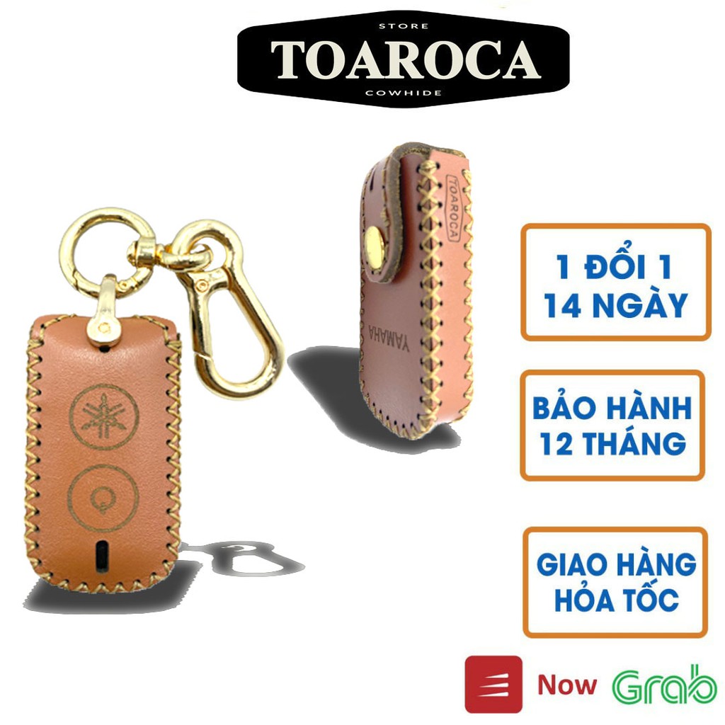 Bao Da Chìa Khóa  Smartkey Yamaha NVX, Janus, Nozz, Grande, FreeGo, Latte dạng bấm Toaroca da bò thật handmade