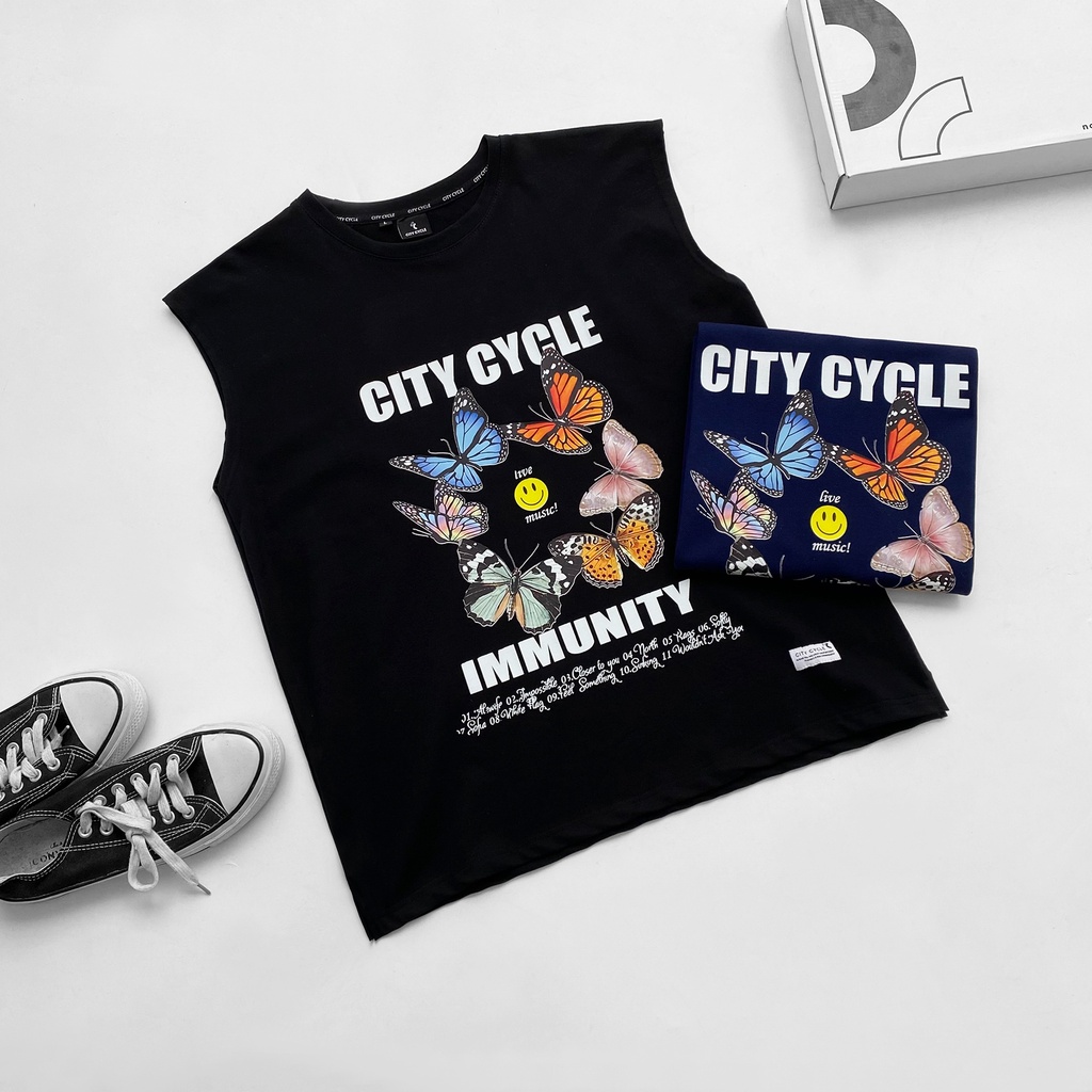 Áo tanktop nam nữ Immunity City Cycle - áo sát nách ba lỗ form rộng unisex cotton City Cycle