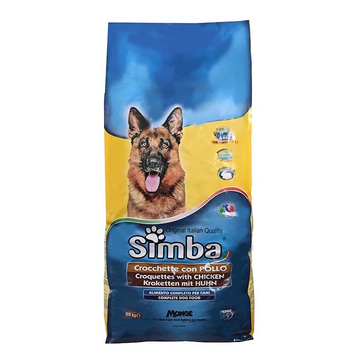 Thức ăn hạt cho chó trưởng thành SIMBA vị Gà thơm ngon bổ dưỡng nhập khẩu Ý - Italia Simba Dog Kibble
