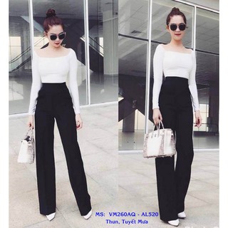 Set Áo Thun Tay Dài Quần Ống Suông Cao Cấp