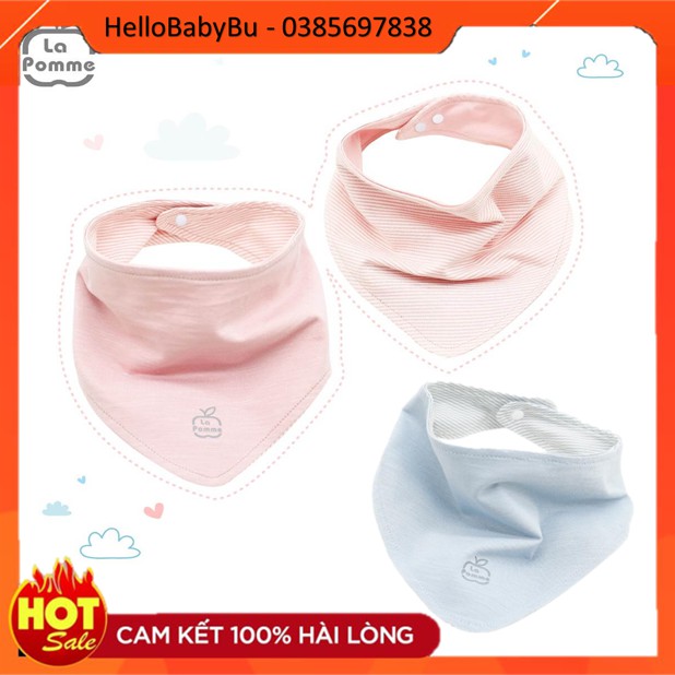 Set 2 Yếm Tam Giác Cotton Mềm Thấm Hút - Bé Ăn Dặm | La Pomme R001