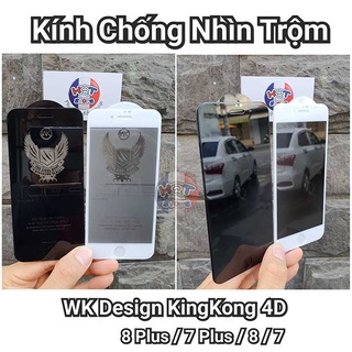 Kính cường lực chống nhìn trộm WK Design Kingkong 4D cho IP 8 Plus / 7 Plus / 8 / 7