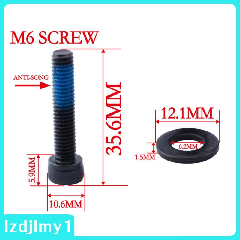 Speedy World 4 Pieces Bike Disc Brake Mount Adapter Steel Screws with Washers M6 x 18 mm