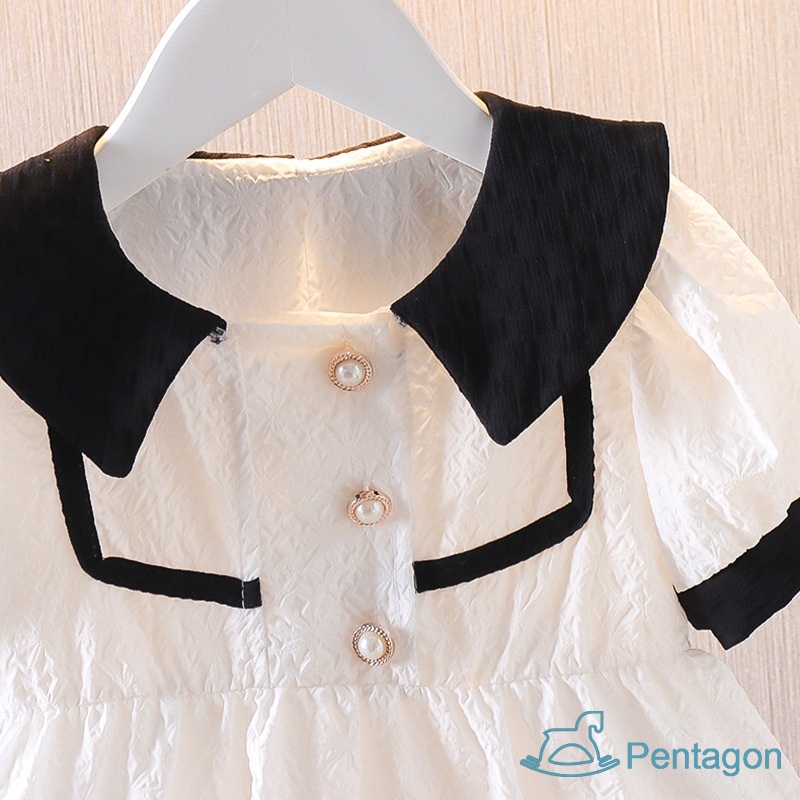 Đầm Công Chúa Cổ Búp Bê Màu Sắc Ngọt Ngào Phong Cách Hàn Quốc Thời Trang Mùa Hè Cho Bé Gái