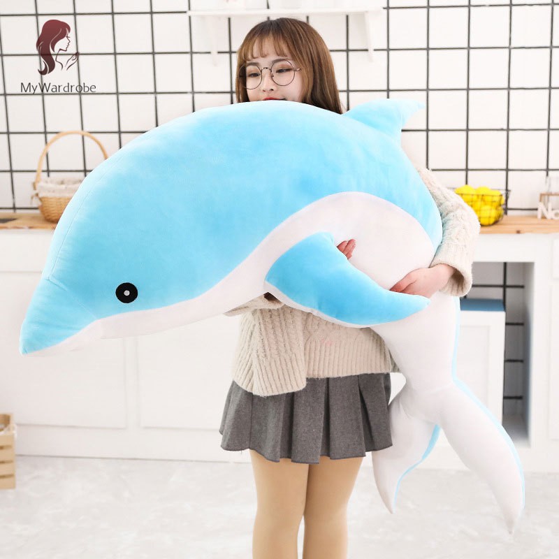 Cá heo nhồi bông dùm làm gối ôm dễ thương